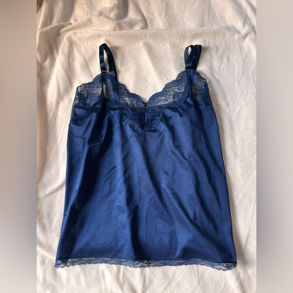 Vintage Usa Made Navy Lace Camisole — image 2 of 7